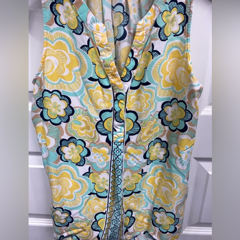 Floral Tropical Tank Top Crown & Ivy Summer Spring Vibes Casual Work Wear Small